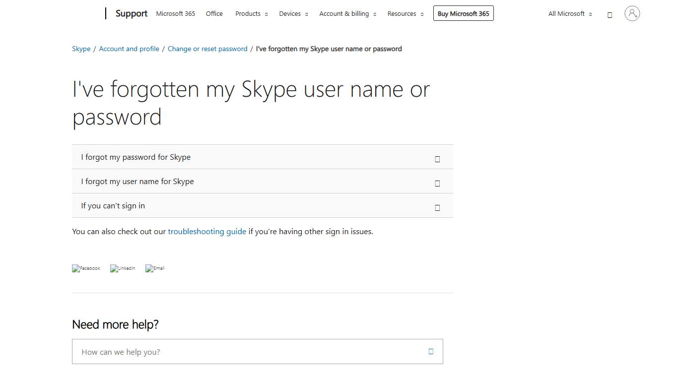 I've forgotten my Skype user name or password - Microsoft Support